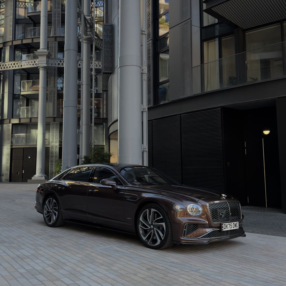 Bentley Flying Spur parked outside the Gasholders building in London